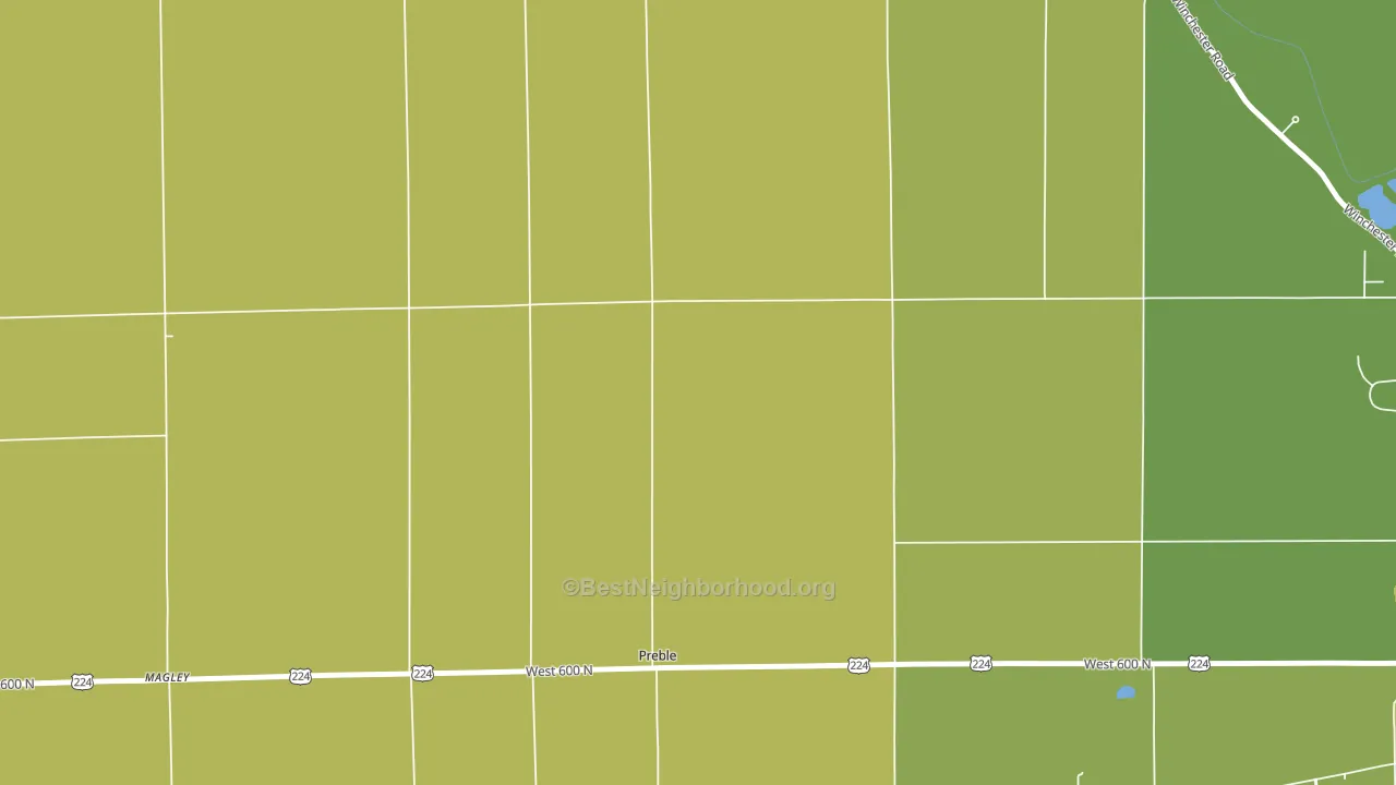 Preble, IN block-group voter-turnout map