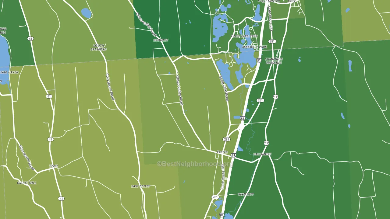 Preble, NY block-group voter-turnout map