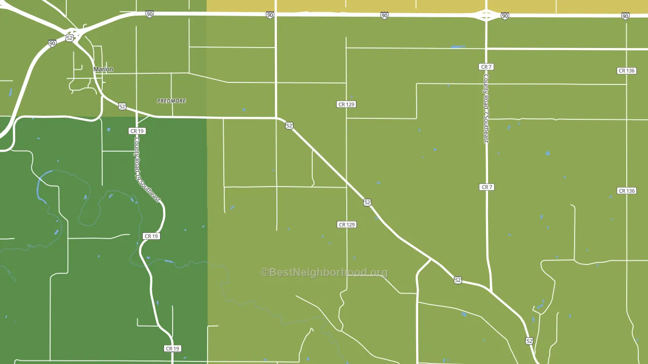 Predmore, MN block-group voter-turnout map