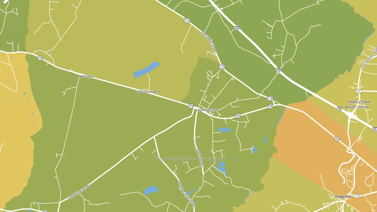 Pregnall, SC block-group voter-turnout map
