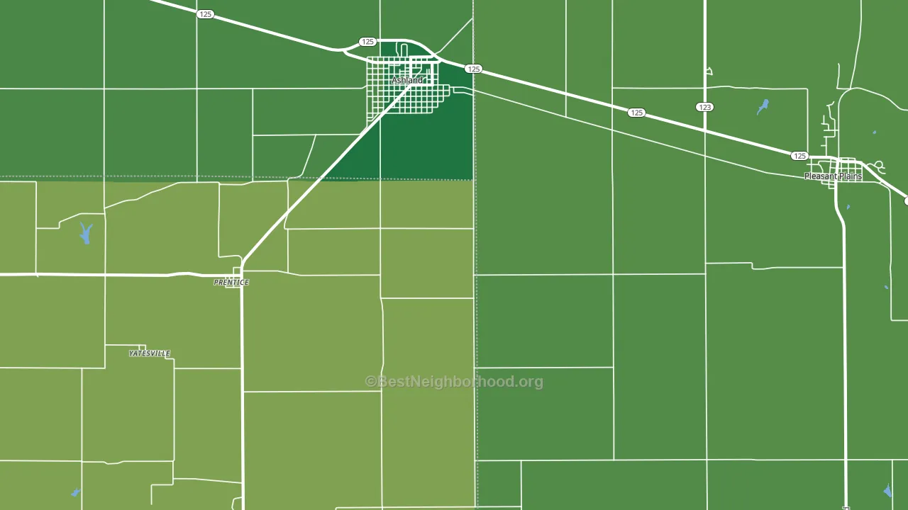 Prentice, IL block-group voter-turnout map