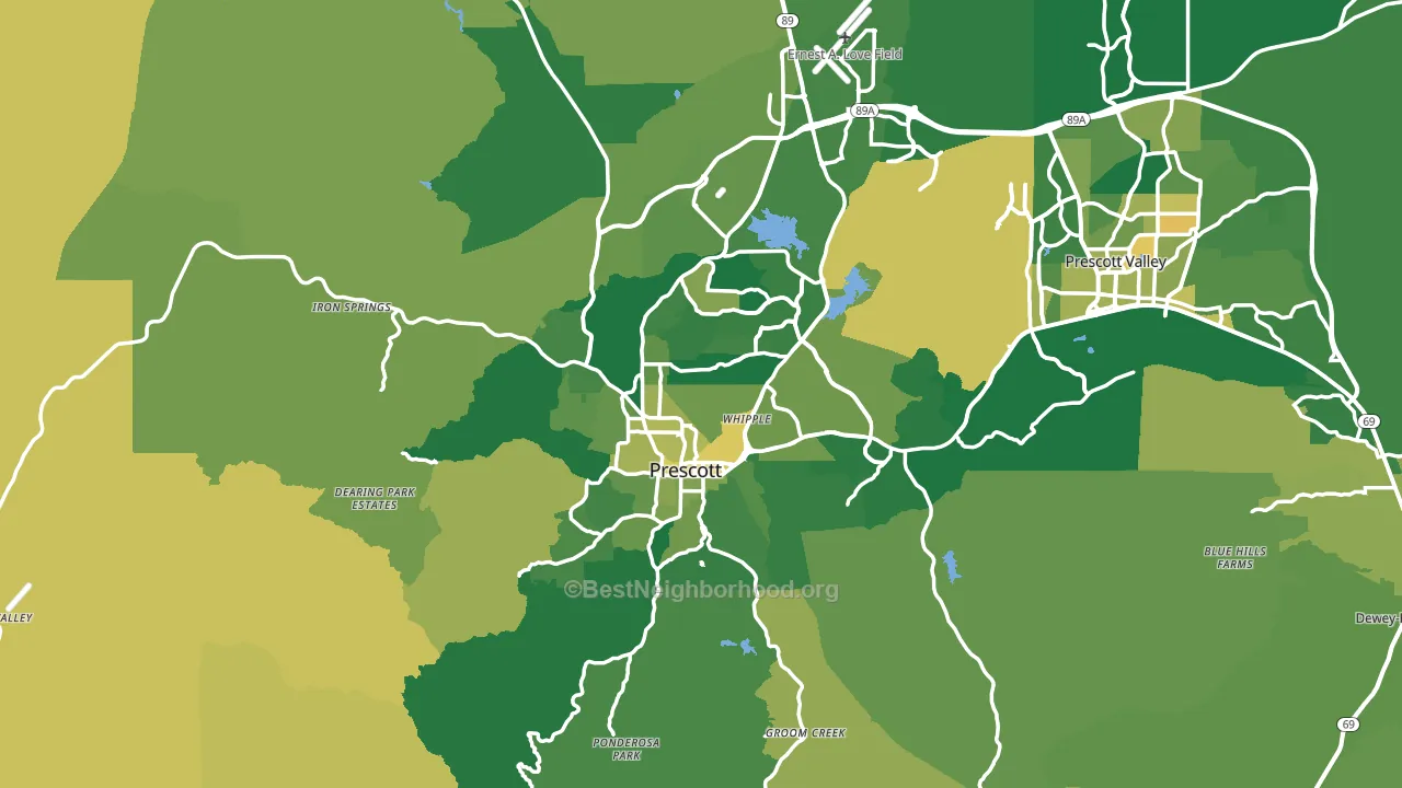 Prescott, AZ block-group voter-turnout map