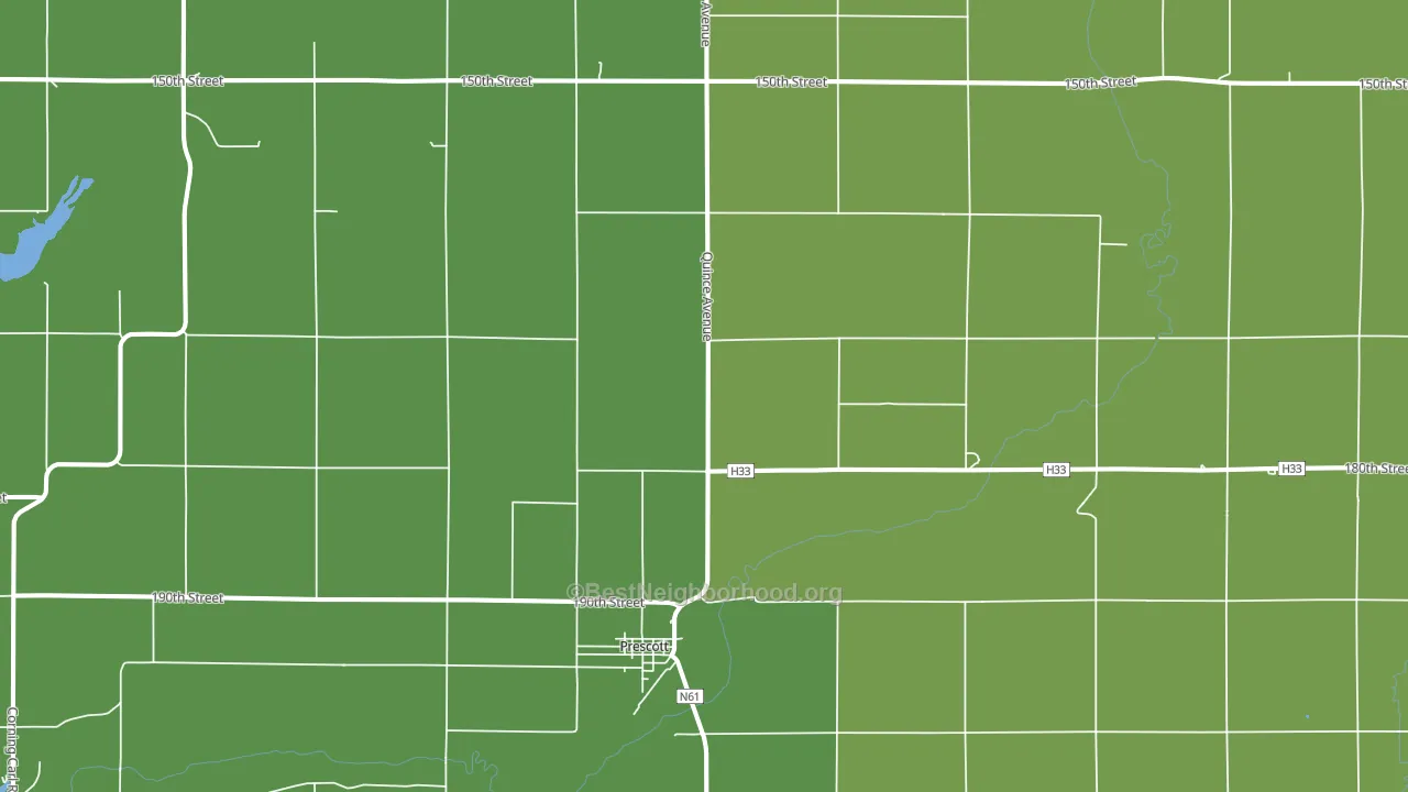 Prescott, IA block-group voter-turnout map