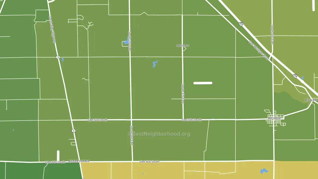 Prescott, IN block-group voter-turnout map