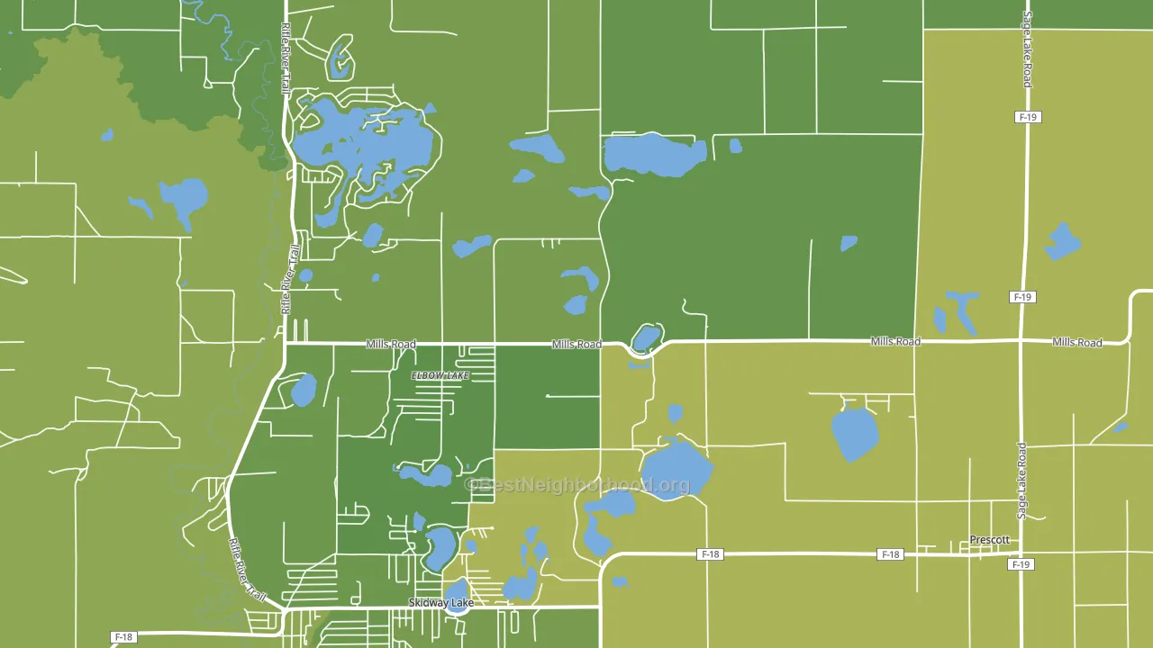 Prescott, MI block-group voter-turnout map