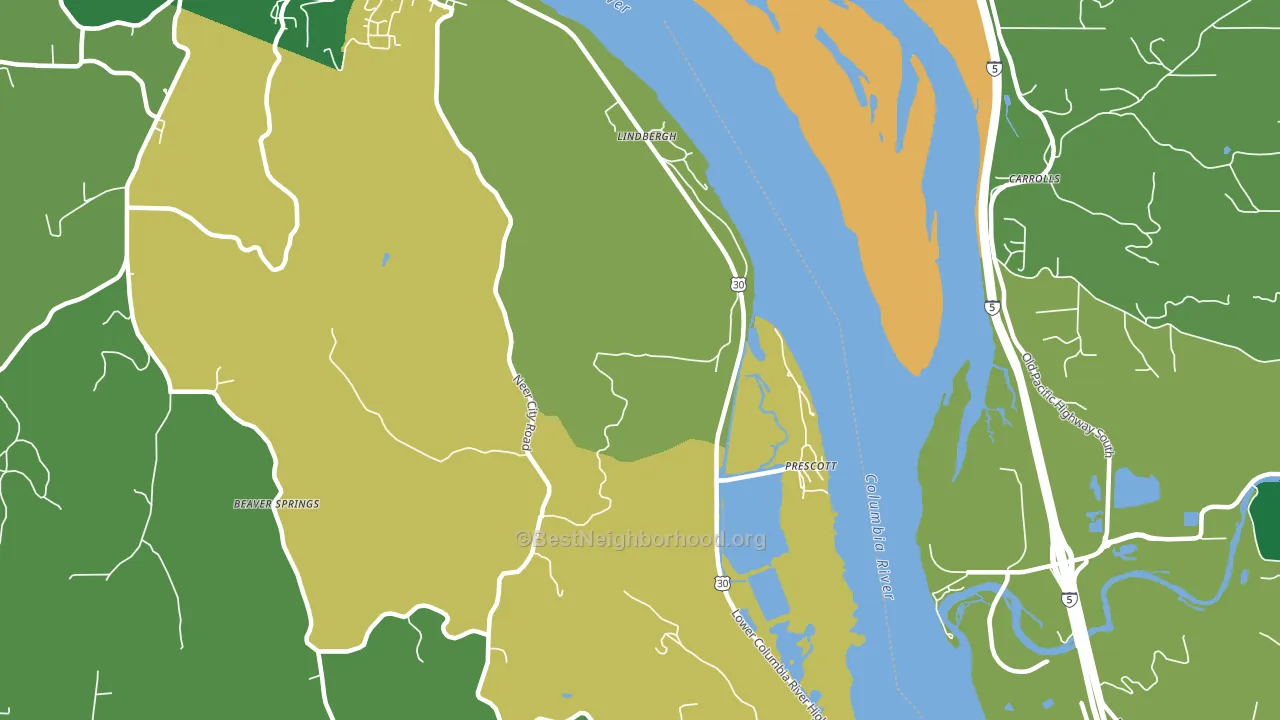 Prescott, OR block-group voter-turnout map