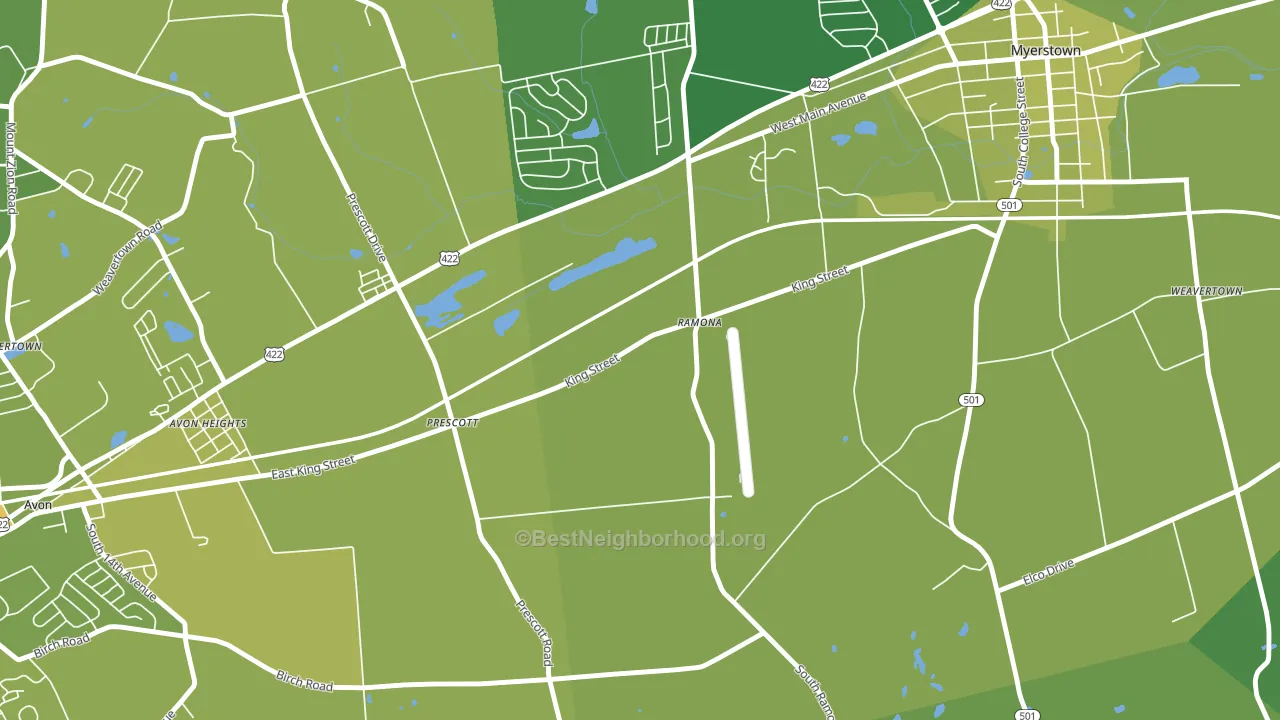 Prescott, PA block-group voter-turnout map