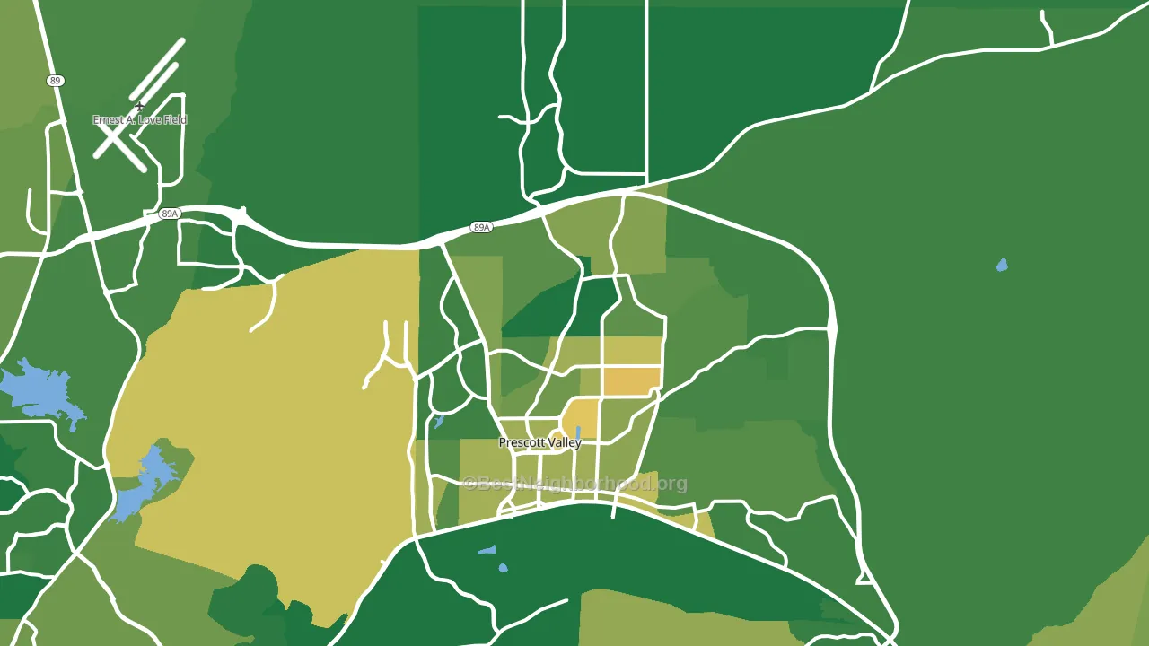Prescott Valley, AZ block-group voter-turnout map