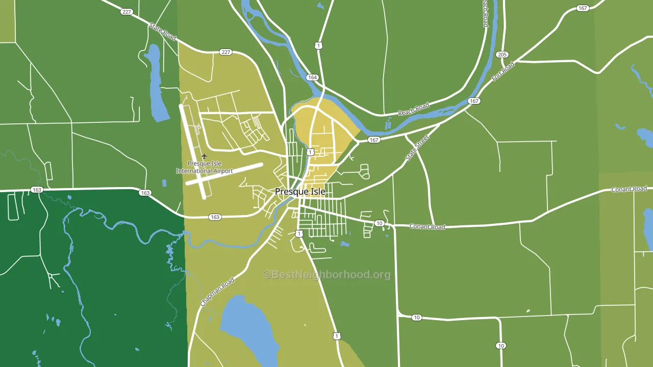 Presque Isle, ME block-group voter-turnout map