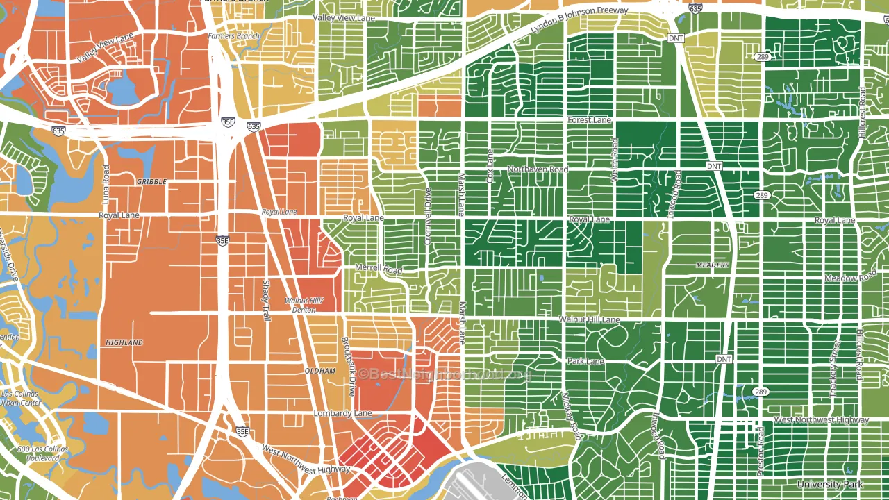 Preston Hollow, Dallas, TX block-group voter-turnout map