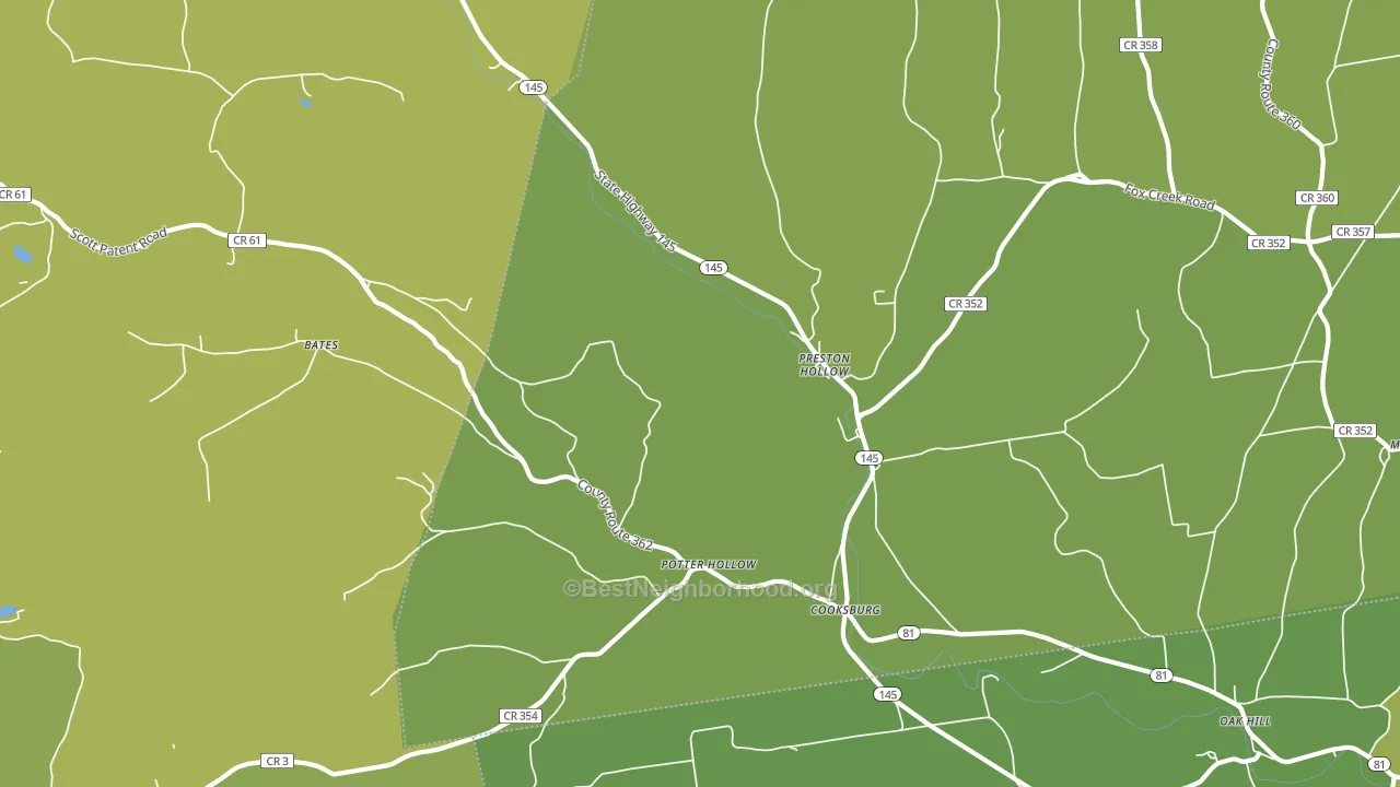 Preston Hollow, NY block-group voter-turnout map