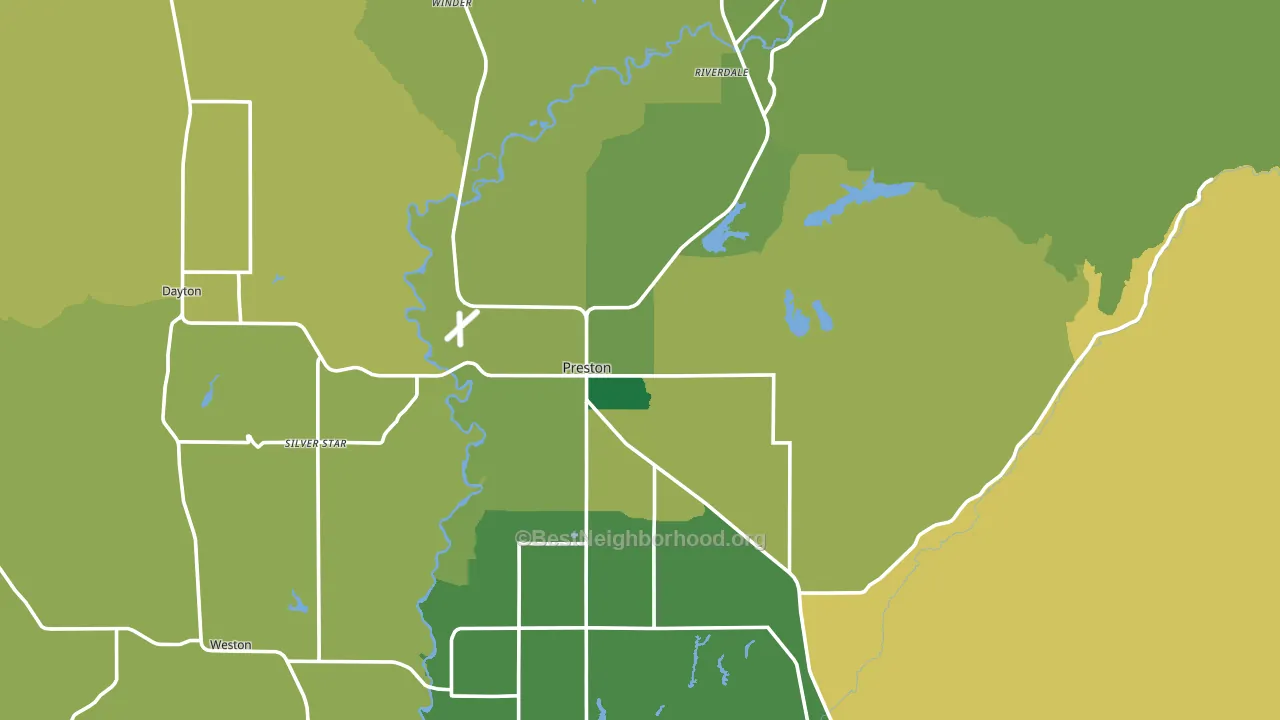 Preston, ID block-group voter-turnout map