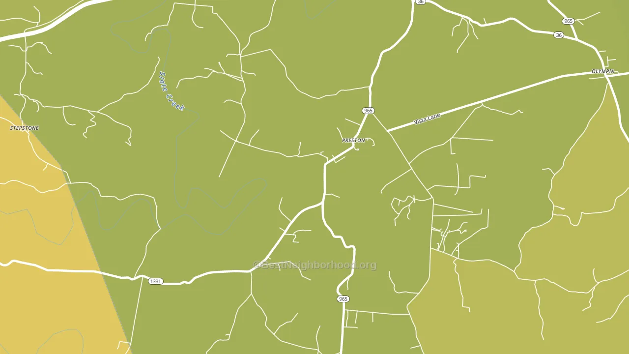 Preston, KY block-group voter-turnout map