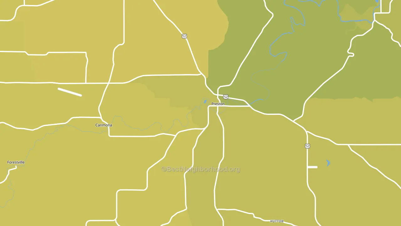 Preston, MN block-group voter-turnout map