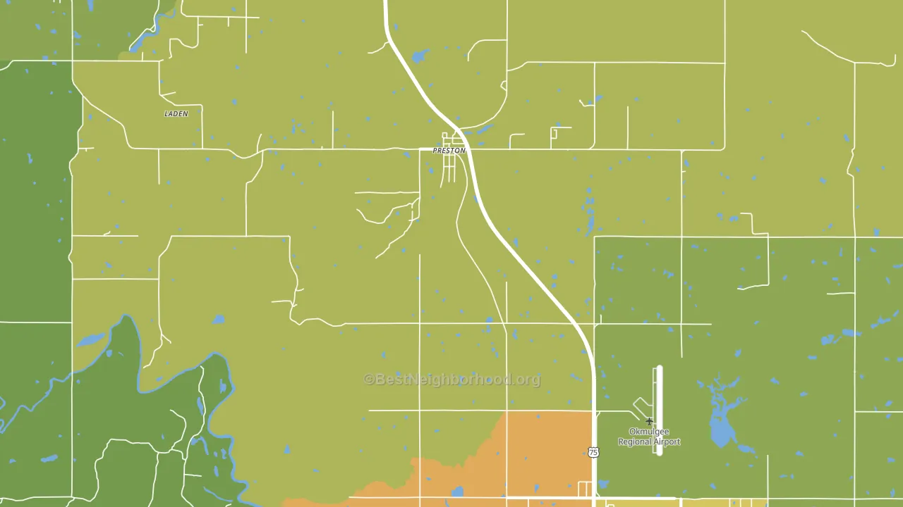 Preston, OK block-group voter-turnout map