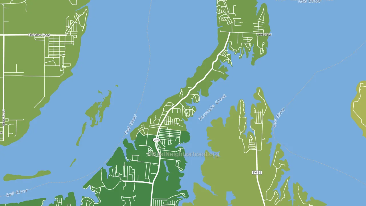 Preston, TX block-group voter-turnout map
