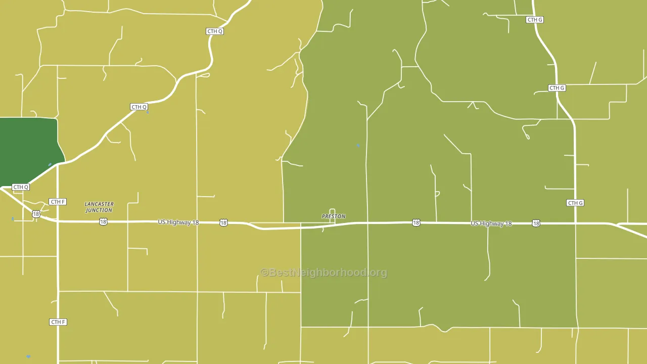 Preston, WI block-group voter-turnout map