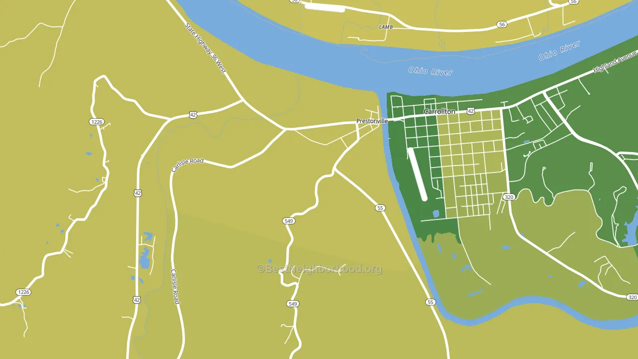 Prestonville, KY block-group voter-turnout map