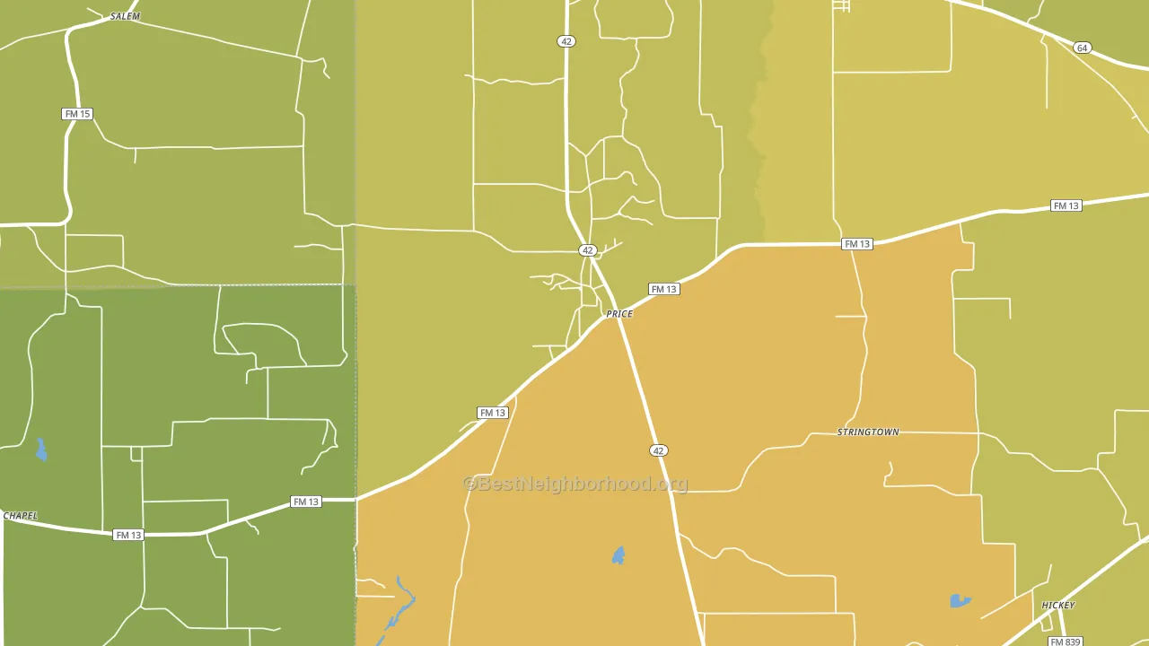 Price, TX block-group voter-turnout map