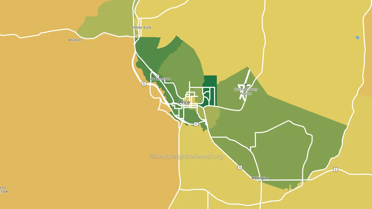 Price, UT block-group voter-turnout map