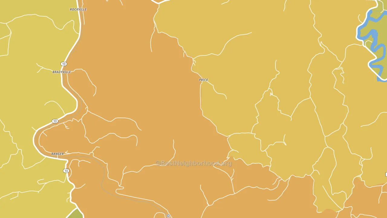 Price, WV block-group voter-turnout map