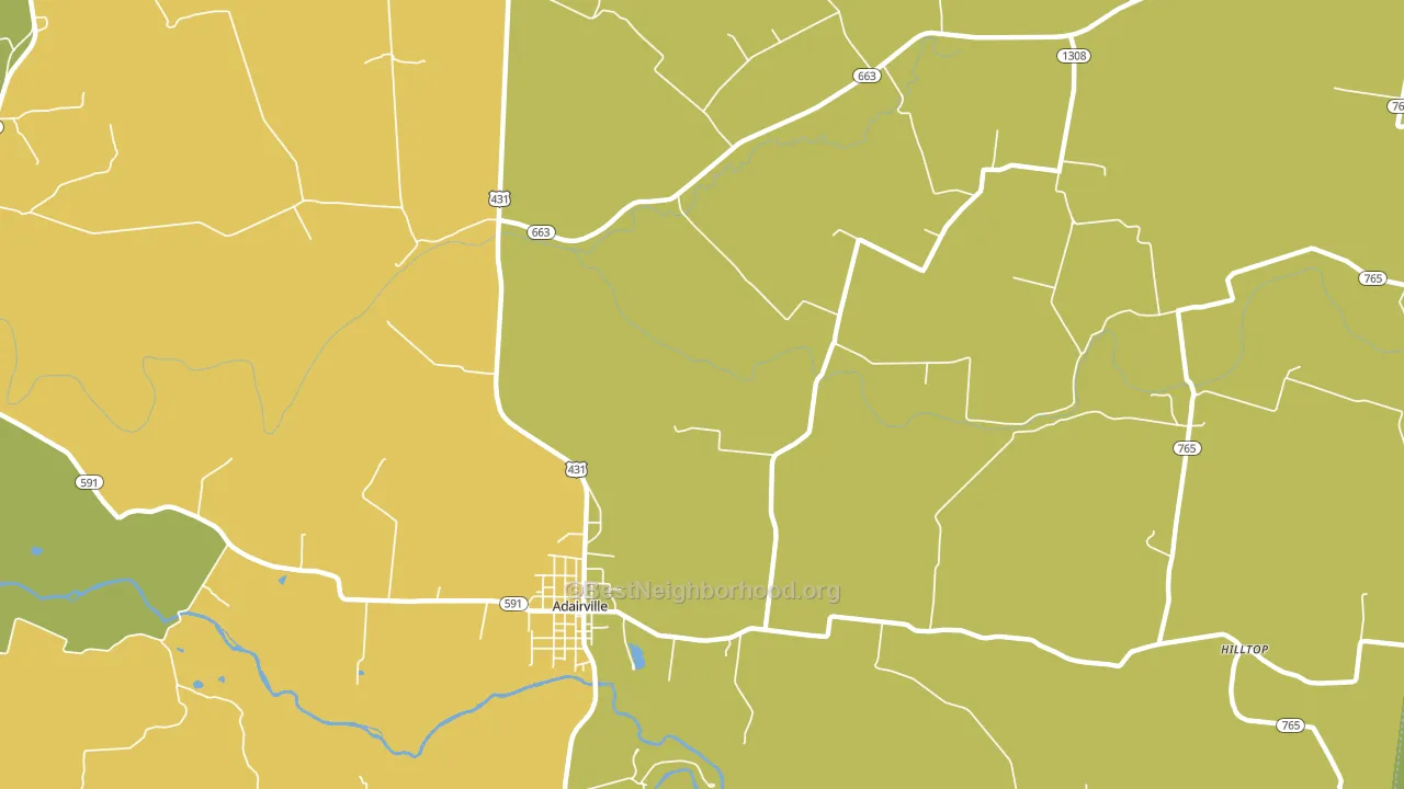 Prices Mill, KY block-group voter-turnout map