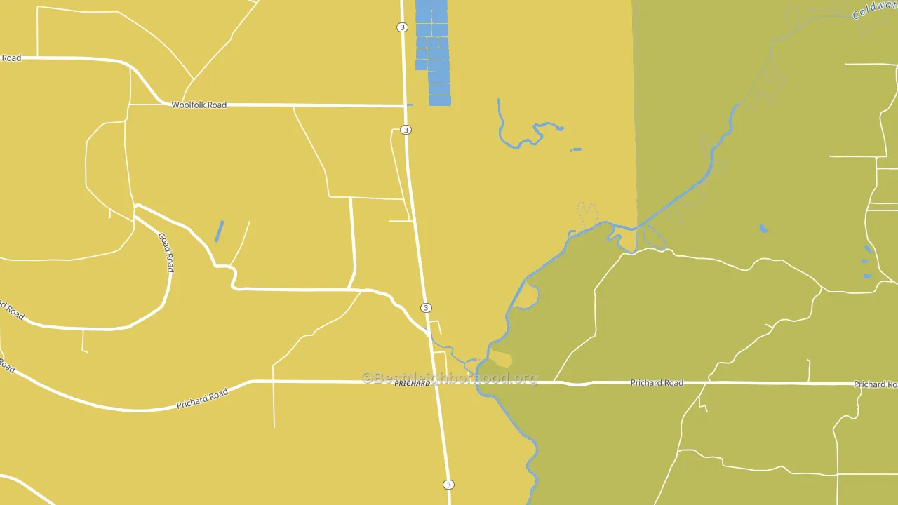 Prichard, MS block-group voter-turnout map