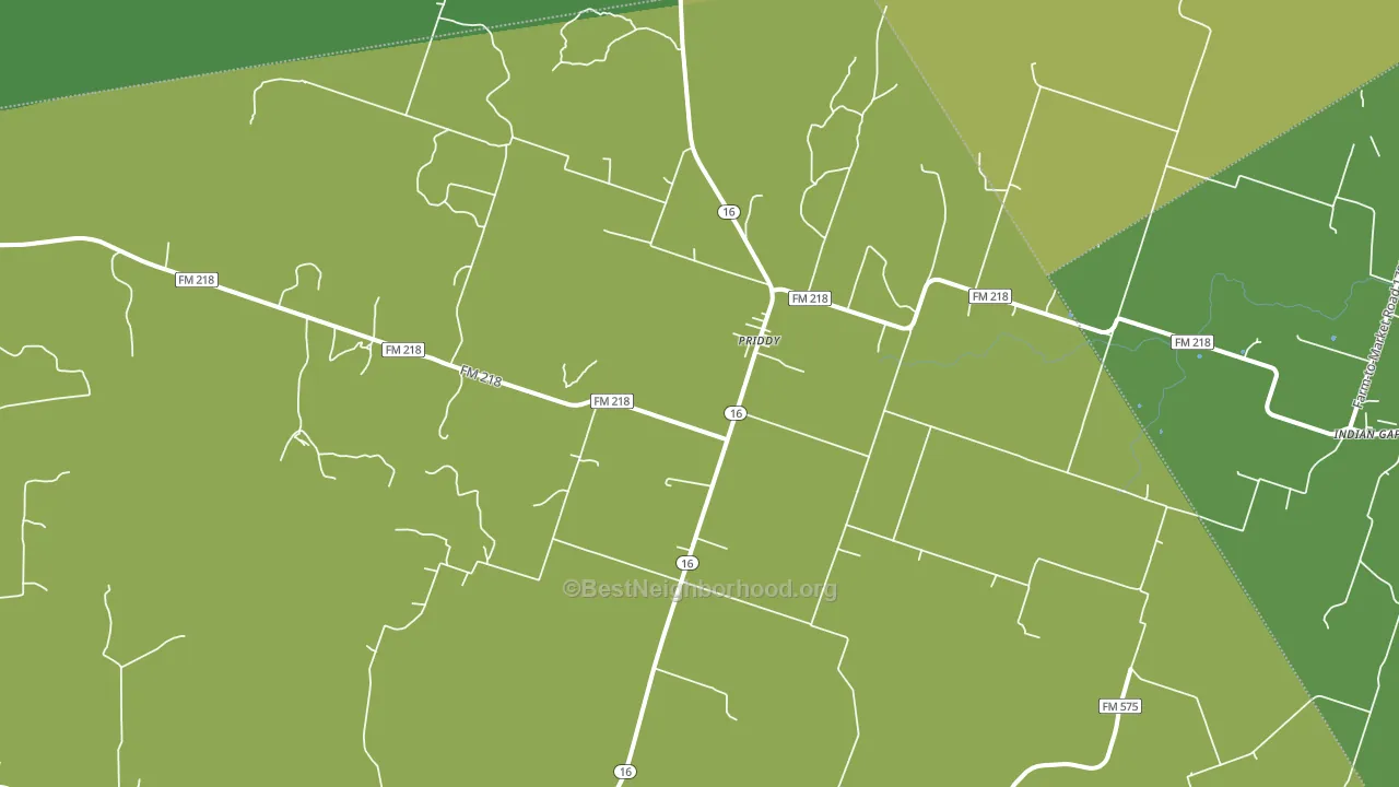 Priddy, TX block-group voter-turnout map