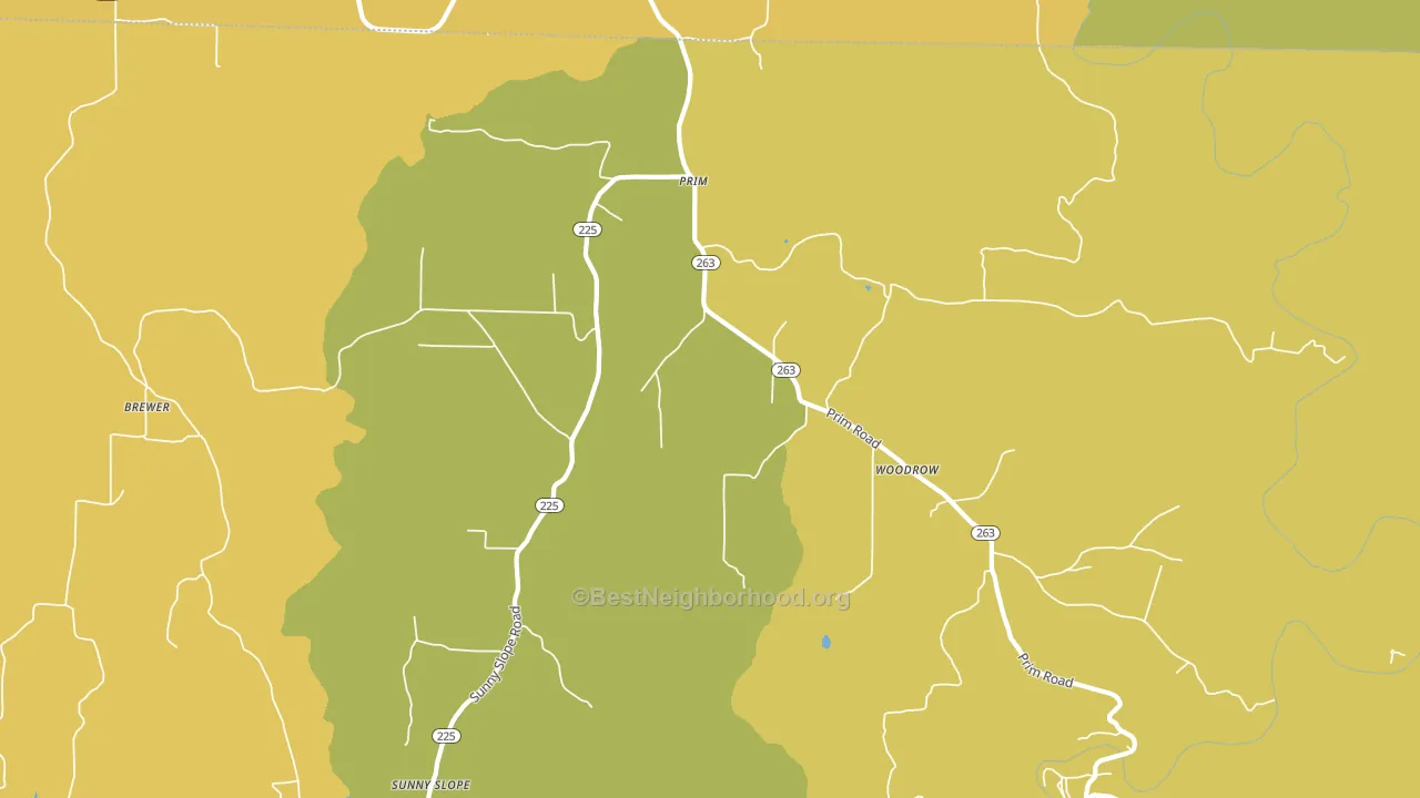 Prim, AR block-group voter-turnout map