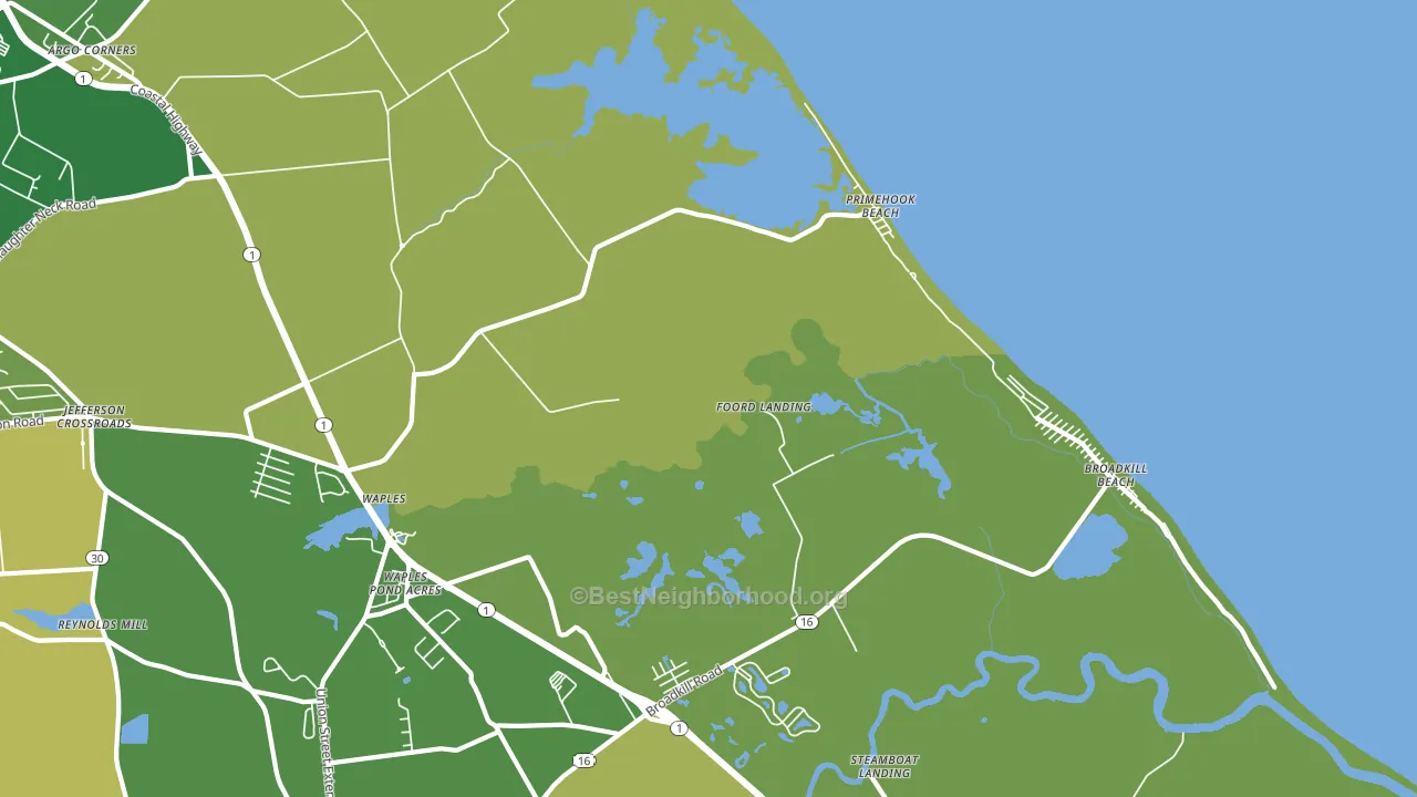 Primehook Beach, DE block-group voter-turnout map