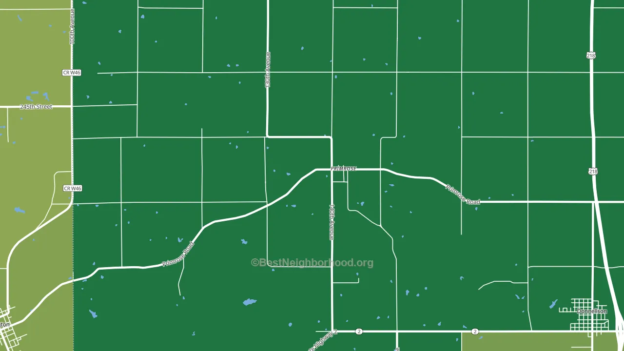 Primrose, IA block-group voter-turnout map