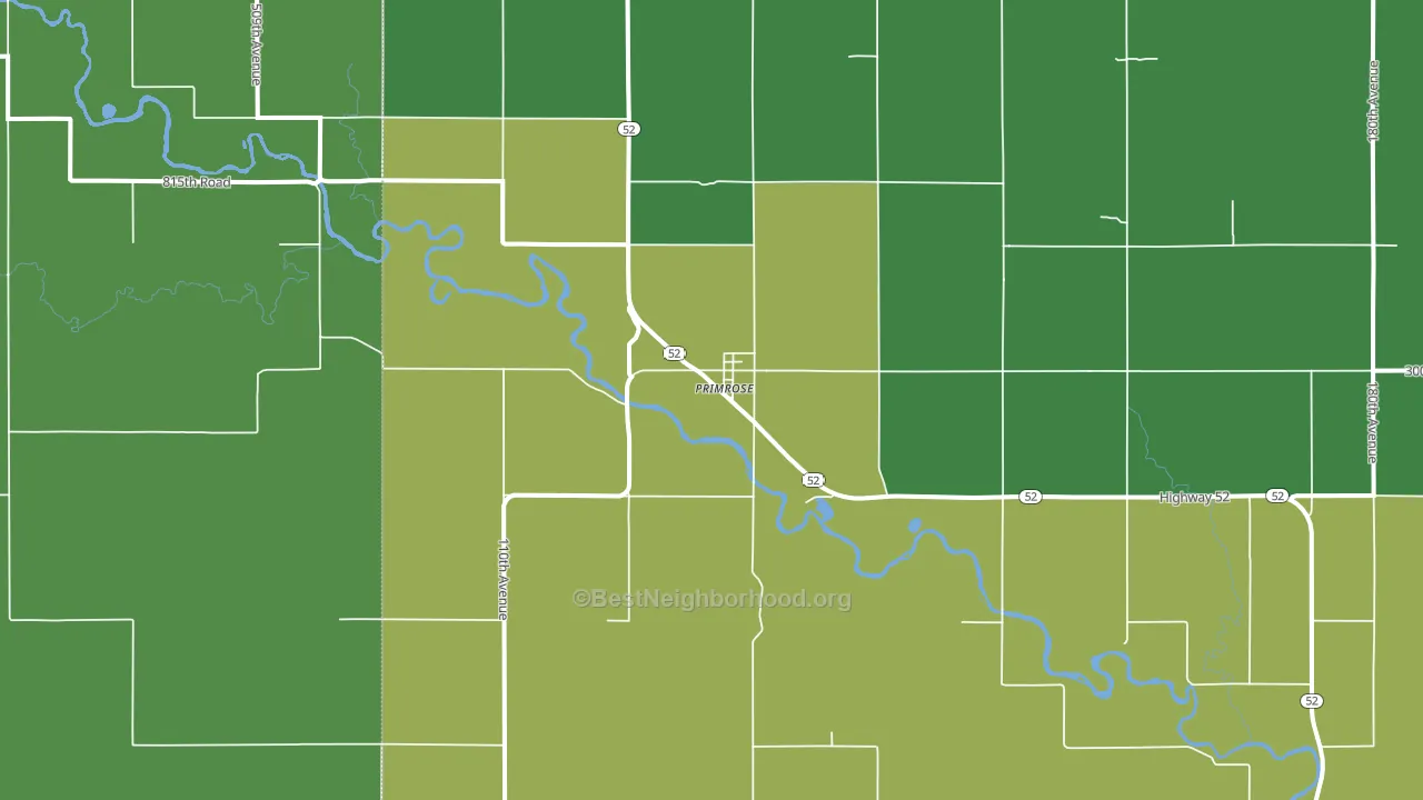 Primrose, NE block-group voter-turnout map