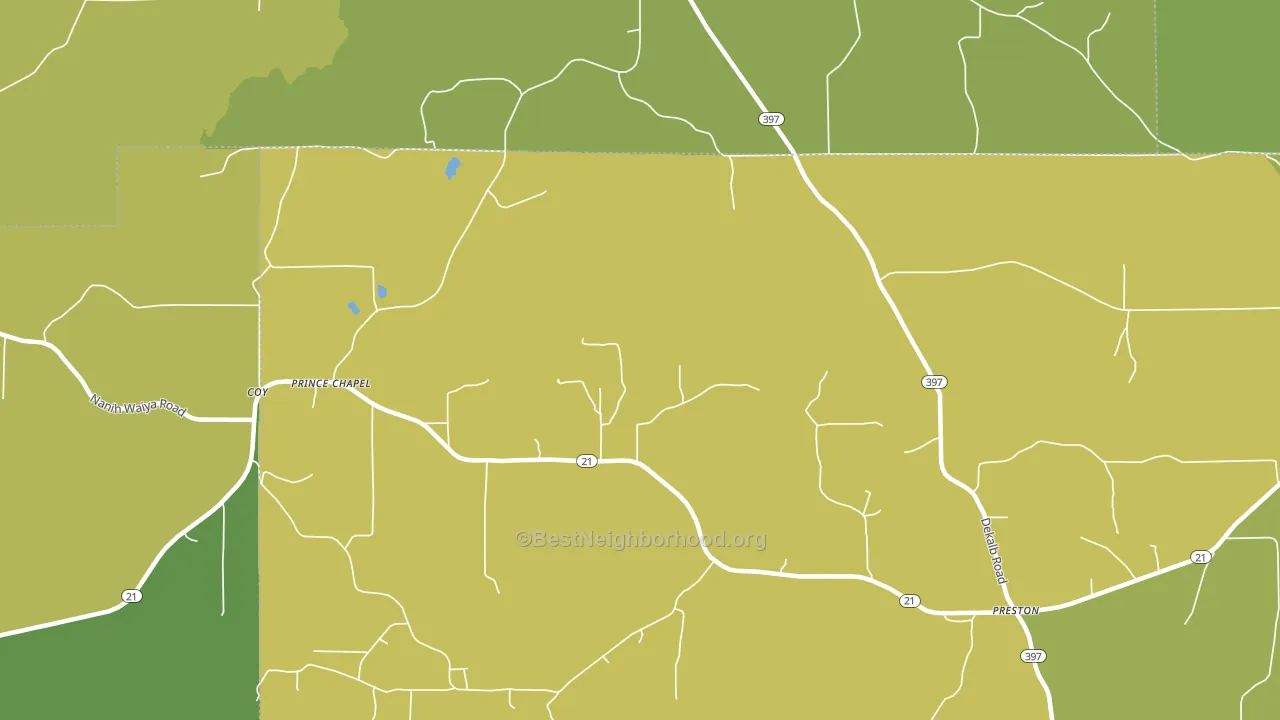 Prince Chapel, MS block-group voter-turnout map