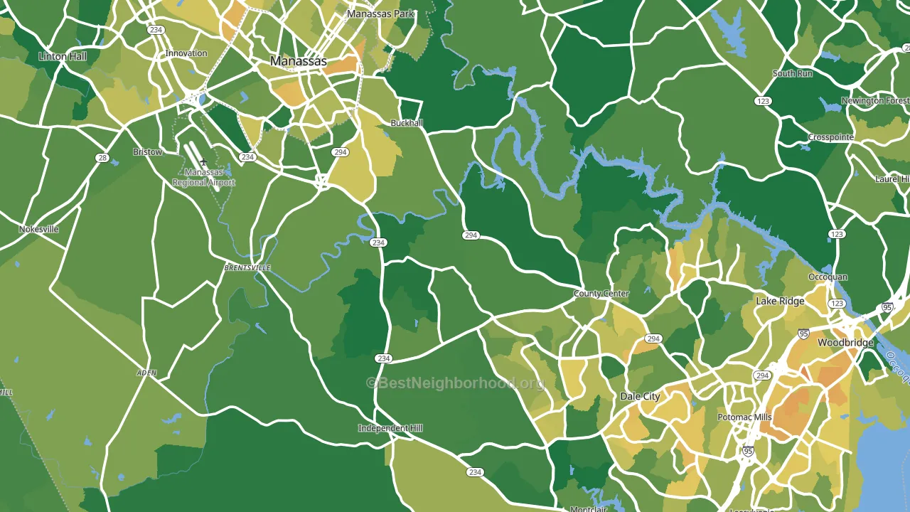 Prince William County, VA block-group voter-turnout map