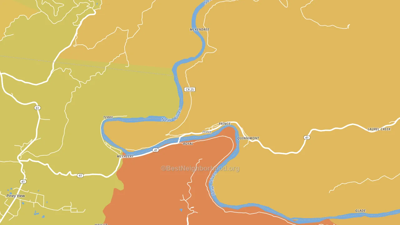 Prince, WV block-group voter-turnout map