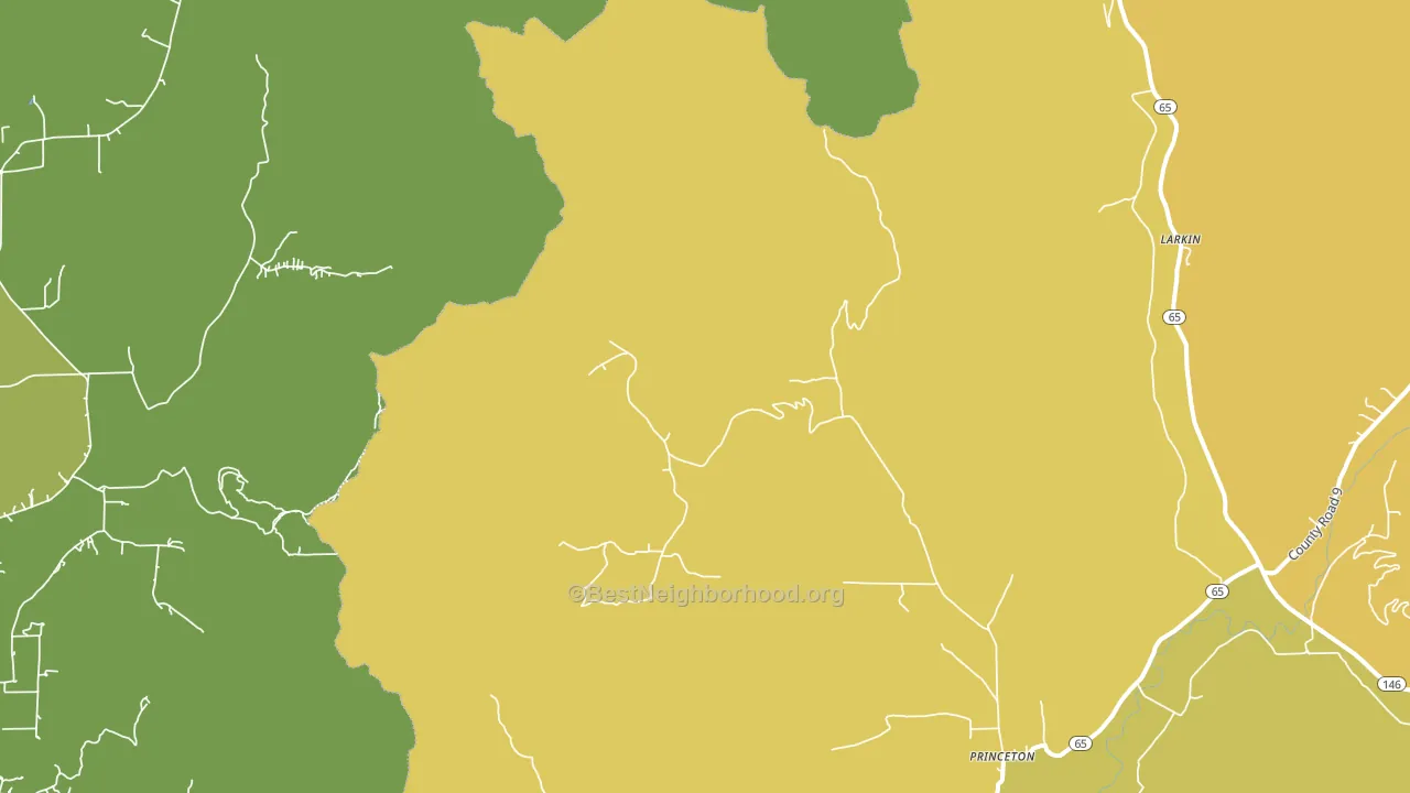 Princeton, AL block-group voter-turnout map