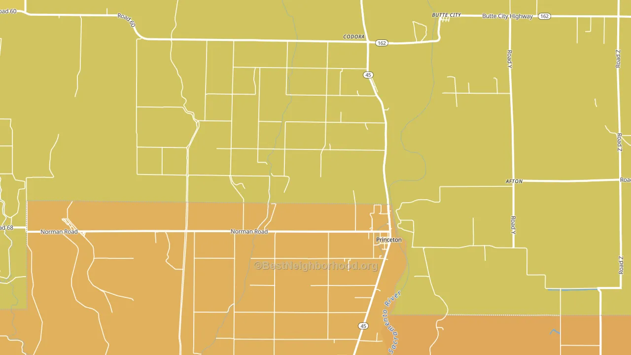 Princeton, CA block-group voter-turnout map