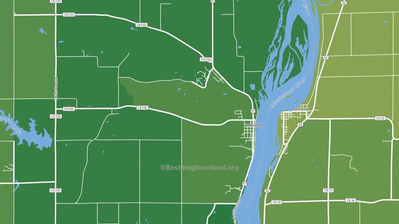 Princeton, IA block-group voter-turnout map