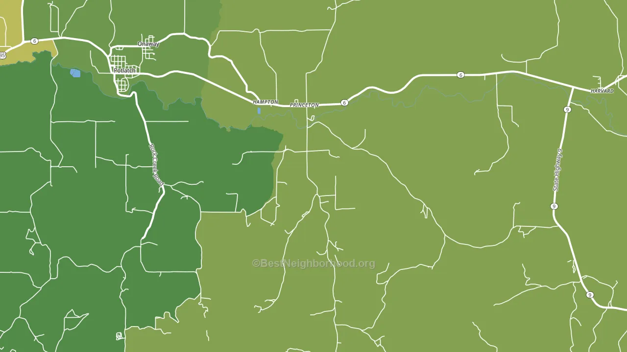 Princeton, ID block-group voter-turnout map