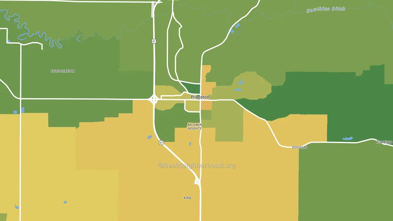 Princeton, IN block-group voter-turnout map