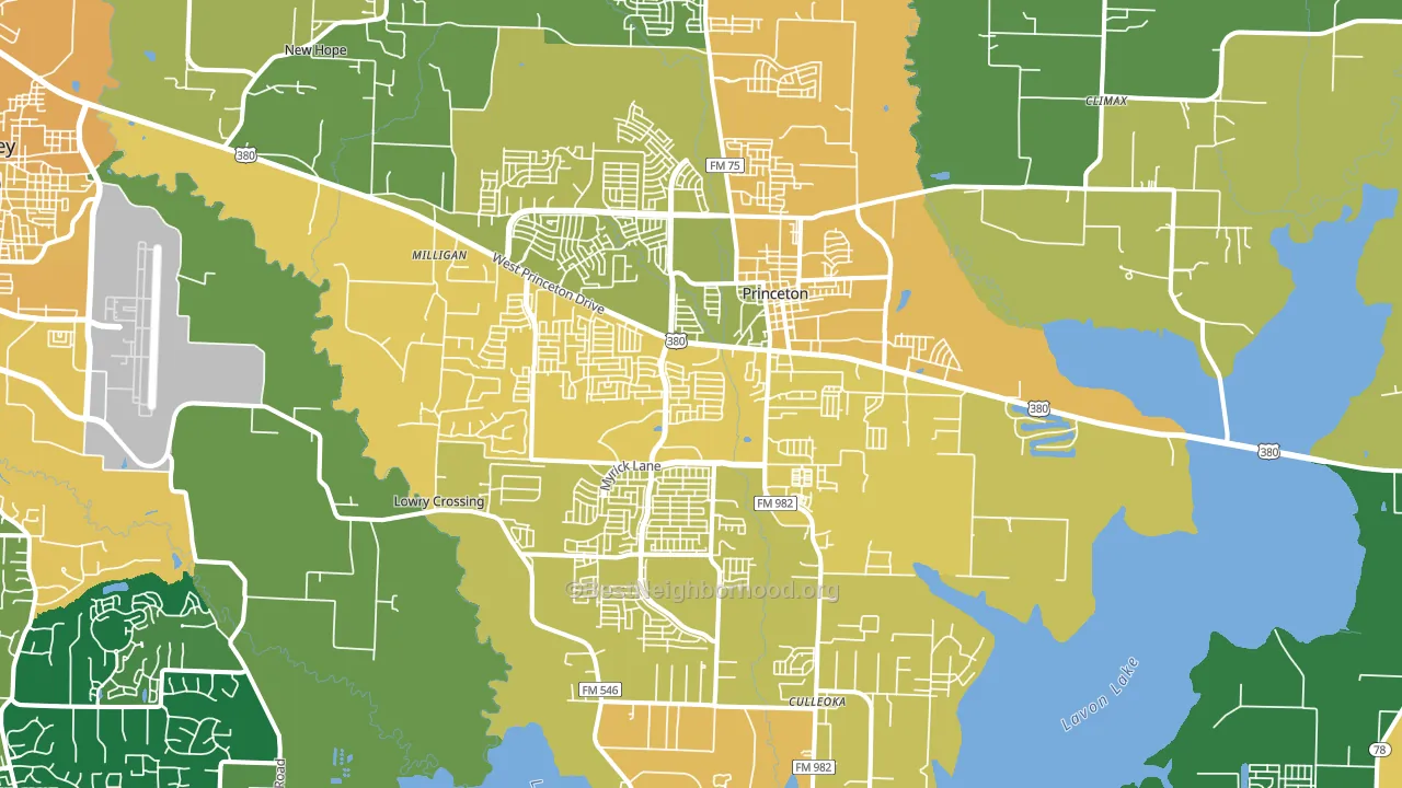Princeton, TX block-group voter-turnout map
