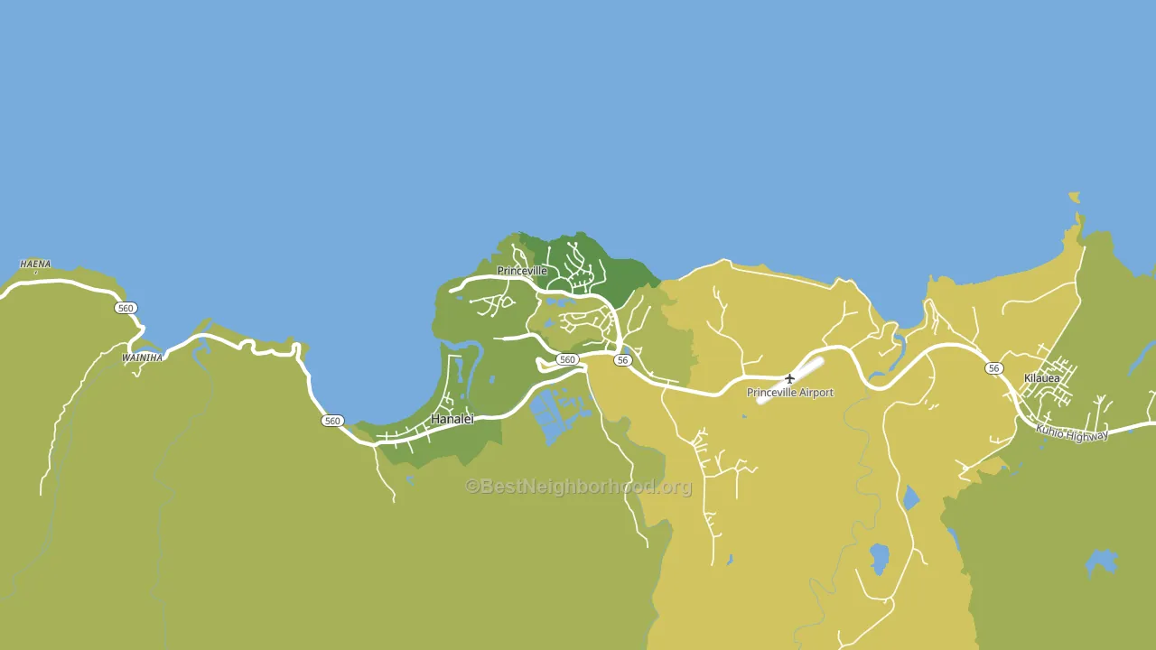 Princeville, HI block-group voter-turnout map