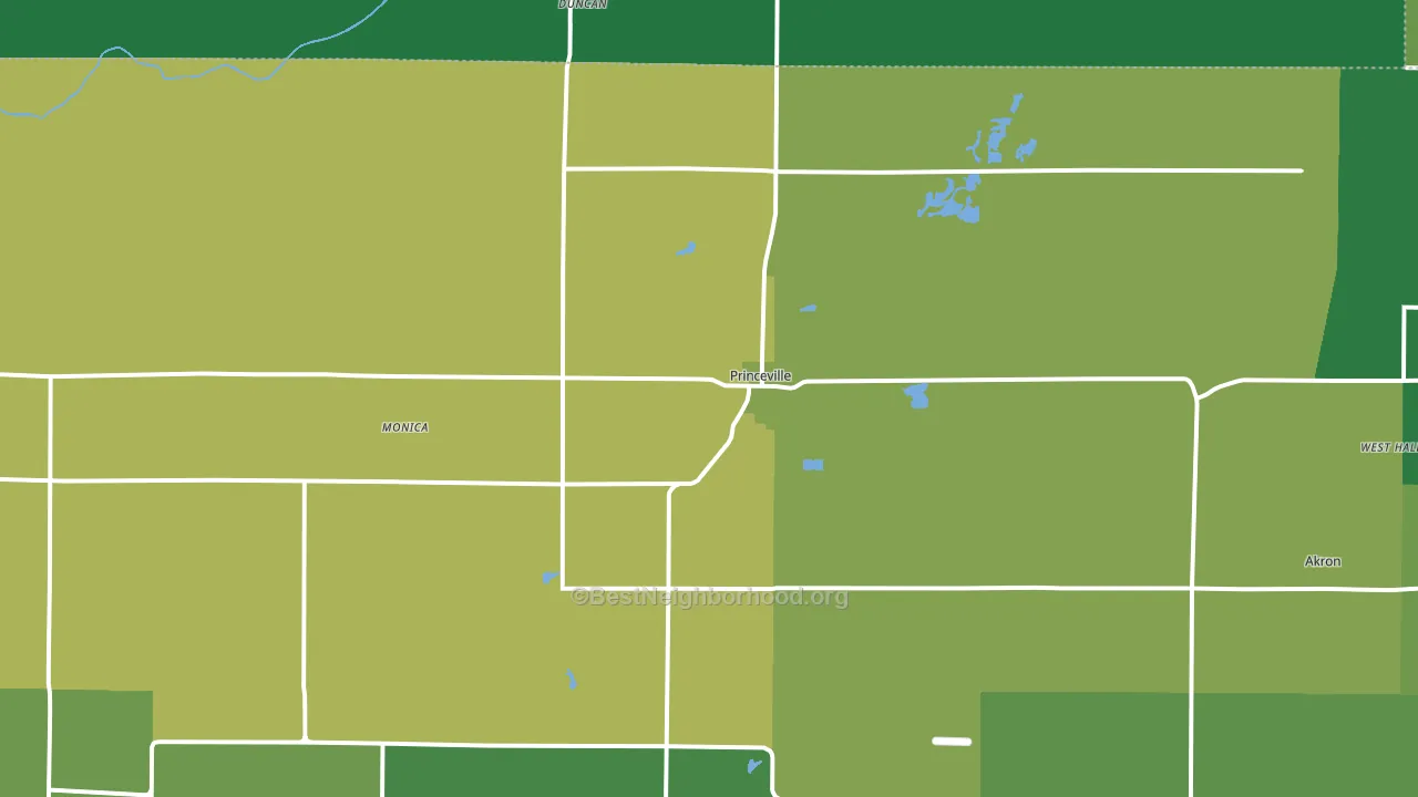 Princeville, IL block-group voter-turnout map