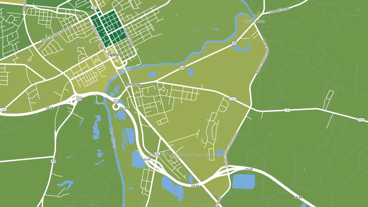 Princeville, NC block-group voter-turnout map