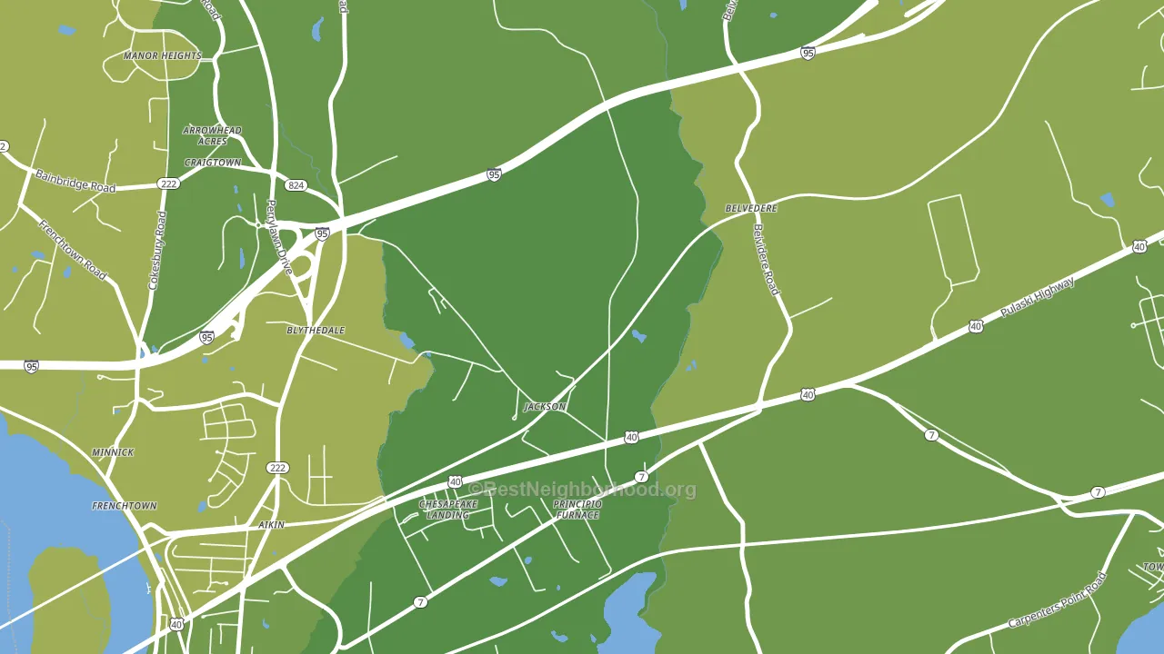 Principio Furnace, MD block-group voter-turnout map