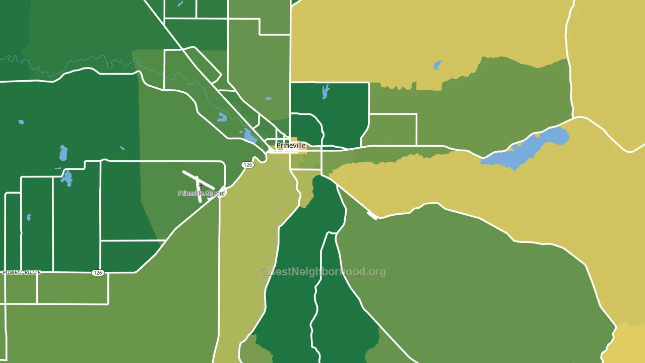 Prineville, OR block-group voter-turnout map