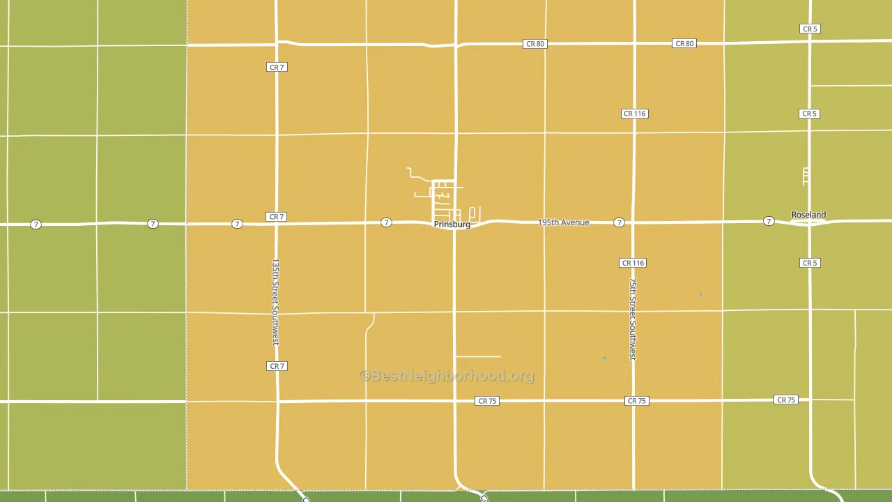 Prinsburg, MN block-group voter-turnout map