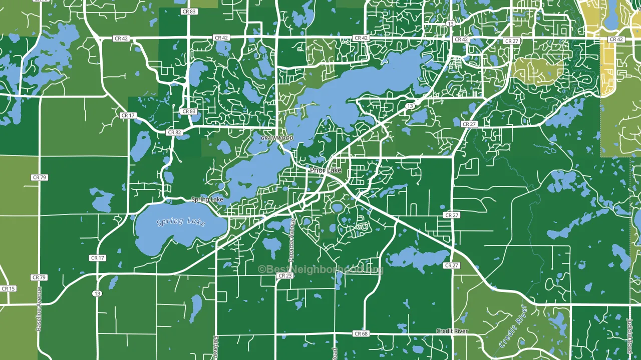 Prior Lake, MN block-group voter-turnout map