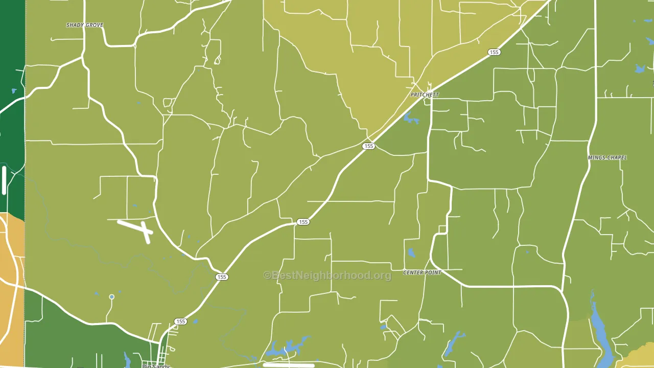 Pritchett, TX block-group voter-turnout map