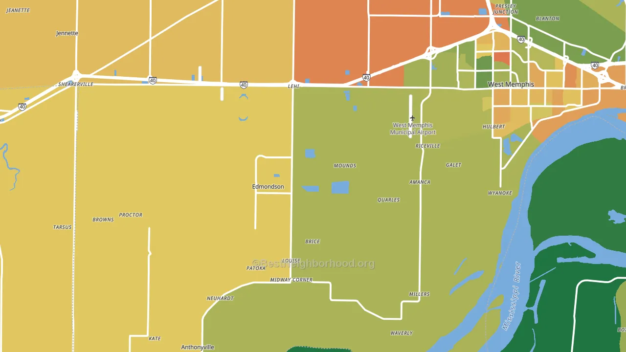 Proctor, AR block-group voter-turnout map